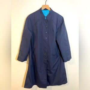 Misty Harbor Buoy Cloth Rain Trench Coat | Rare Vintage 60s Size 18Reg Navy Blue